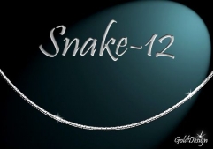 Snake 12 - řetízek rhodium